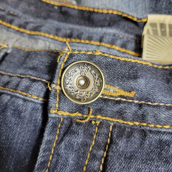 White Tag Premium Denim Jeans Mens 38x32 Dark Wash Vintage Distressed - Picture 7 of 7